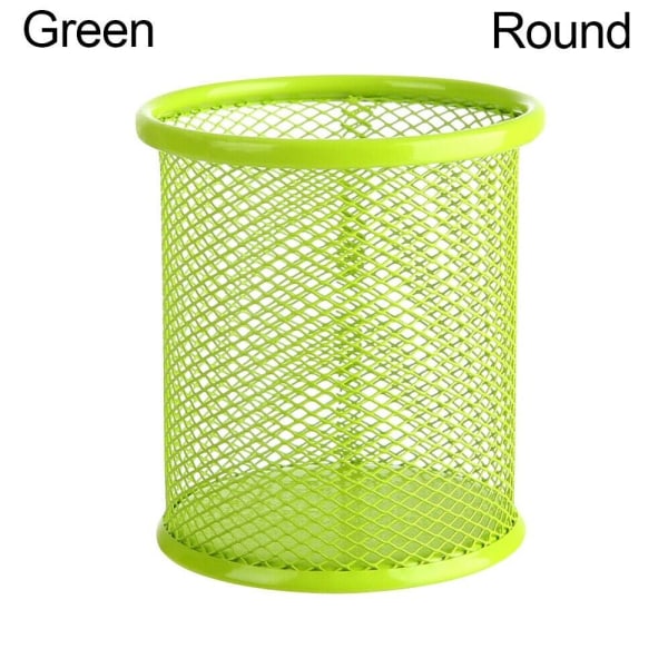 Mesh Pen Pot Penneholder GRØNN RUND RUND Green Round-Round