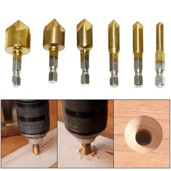 23-Pack Woodworking Chamfer Drilling Tool Set 8 STK Træprop