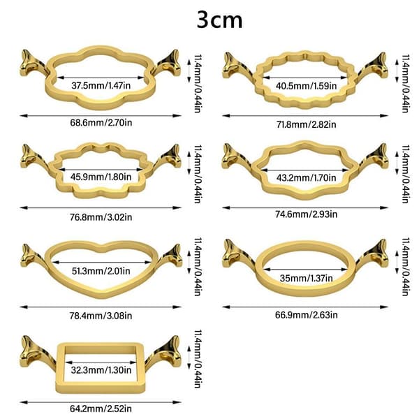 Molds Vaxtätningsstämpel 3CMGOLD WAVE GULD WAVE 3cmGold Wave