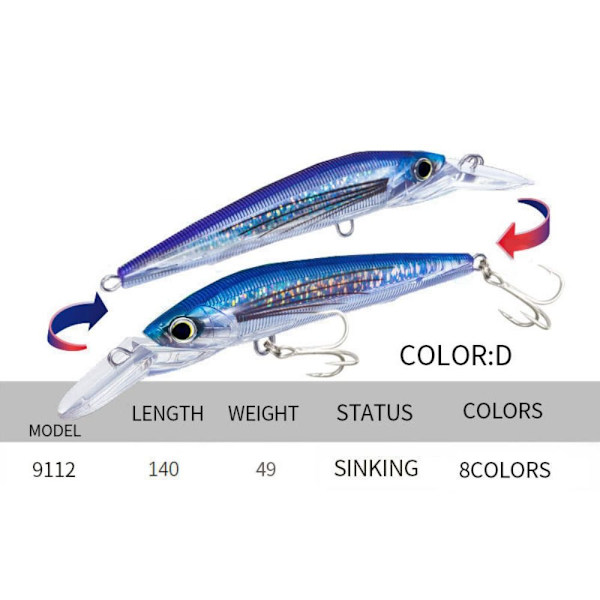 uppoava Minnow Baits Fish Hooks D D D