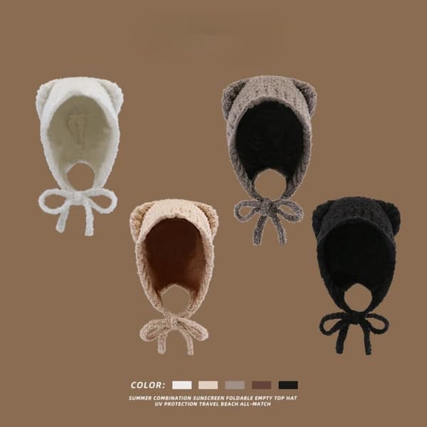 Neulottu cap Bear Ears GRAY Grey