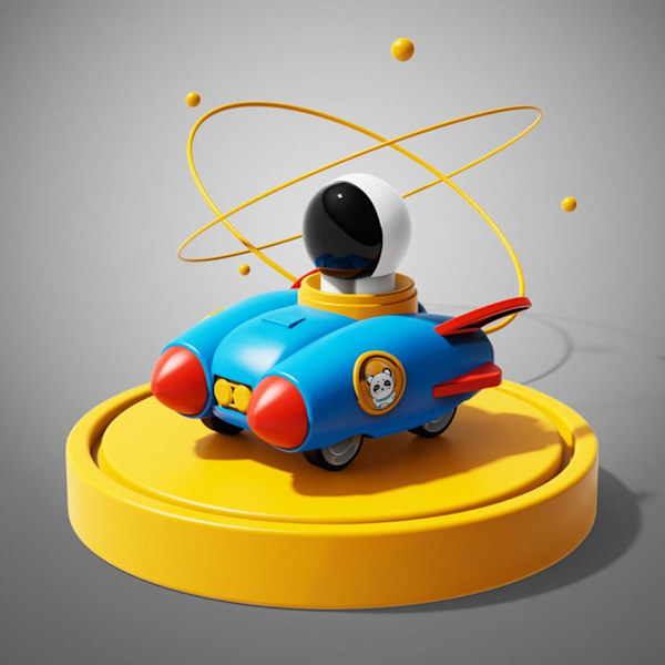 Avaruussukkula Rocket Press Rocket Car SININEN blue