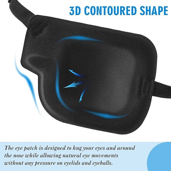 2 stk Amblyopia Øjenmaske Blindfold SORT HØJRE ØJE HØJRE ØJE black right eye-right eye