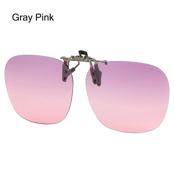 Clip-On Polarisoidut aurinkolasit Flip-up aurinkolasit Gray Pink