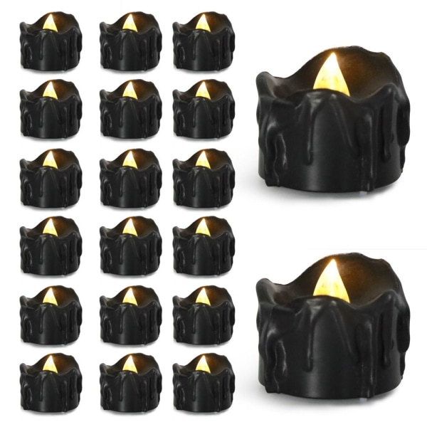 12 stk Led elektronisk stearinlys sort stearinlys 1 1 1
