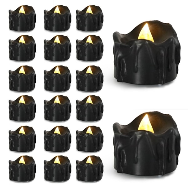 12 stk Led elektronisk stearinlys svart stearinlys 1 1 1