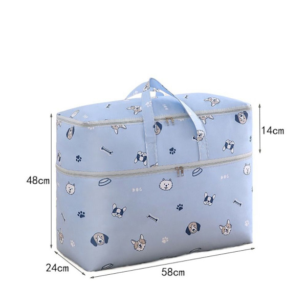 Peittojen säilytyslaukku Vaatteiden säilytyslaukku SININEN 58X24X48CM blue 58x24x48cm