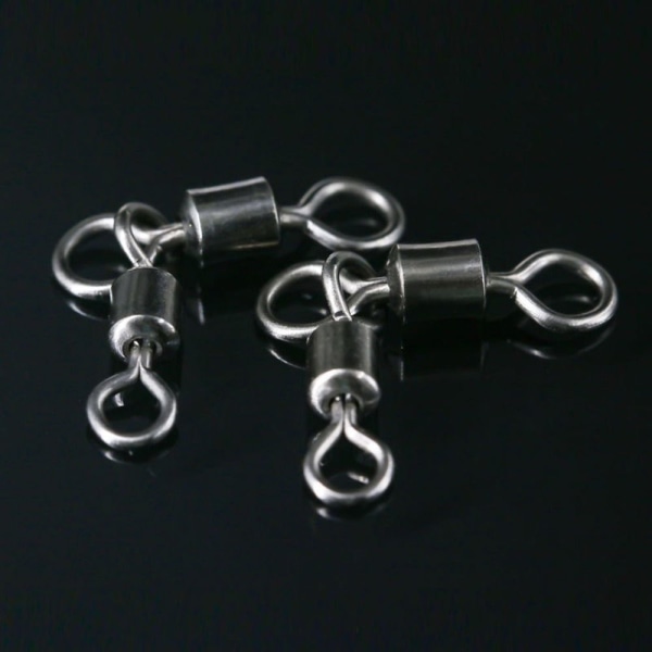 50stk/sett Fishing Swivels Sleeves Rolling Swivel 4X5 4X5 4x5