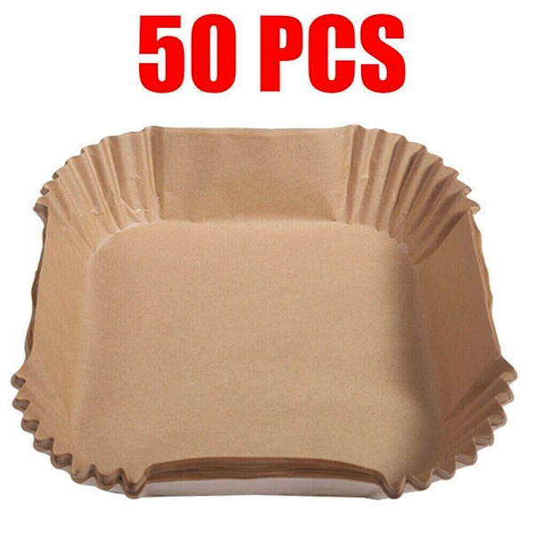 20 kpl / 50 kpl / 100 kpl Air Fryer vuoraukset Kertakäyttöiset paperi RUSKEA brown 50PCS-50PCS