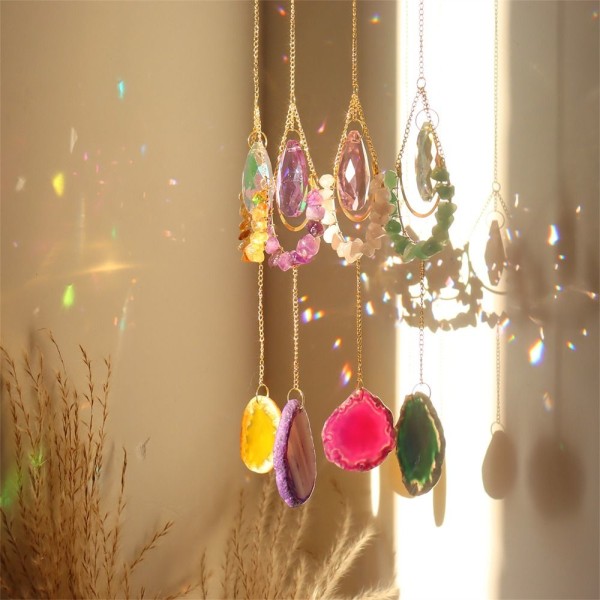 Sun Catchers Naturlig Moon Agate LILA purple
