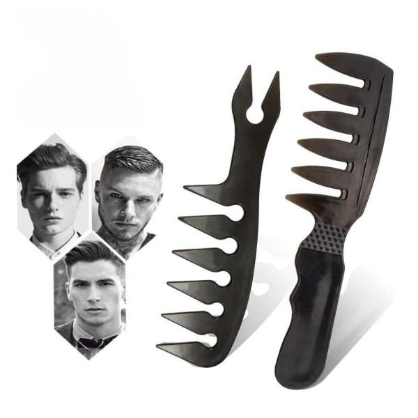 2 STK Retro Baghoved Styling Kam Bred Tand Tekstur Kam 2 2 2
