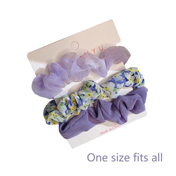 3 kpl Chiffon Lanka Scrunchies Hiukset Kuminauhat PINK Pink
