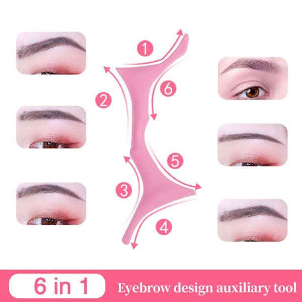 Silikon Eyebrow Aid Tool Ögonbryn Former Stencils BLÅ Blue