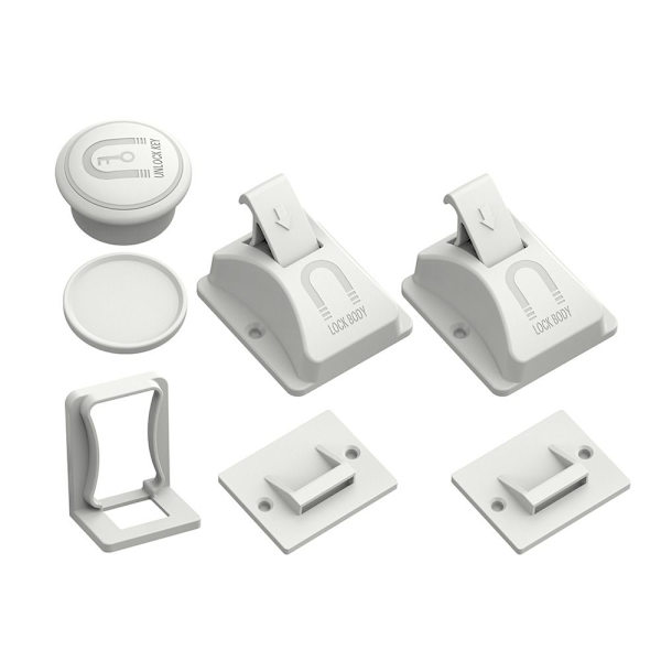 Magnetiskt barnlås Lådspärr Baby 2 Locks 1 Keys