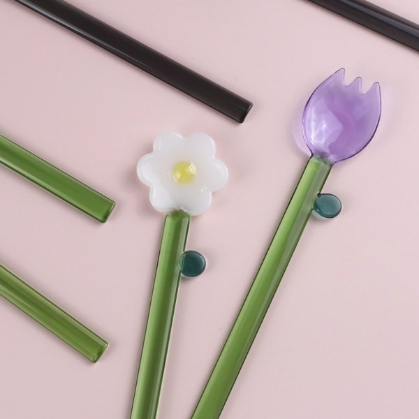 Mjölkskedar i glas Blomtesked D D D