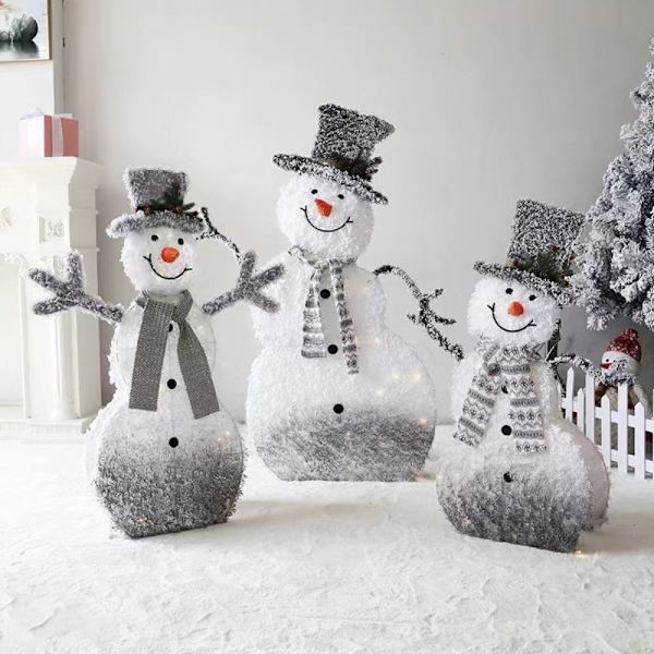 Blinkende snømannstatue Led lys snømann 92X63CM 92x63cm