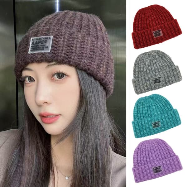 Knitted Hat Beanie Hatut PUNAINEN red