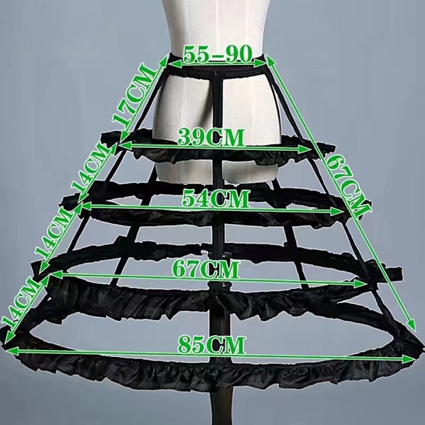 Underkjole Underskørt SORT 4 HOOPS black 4 Hoops