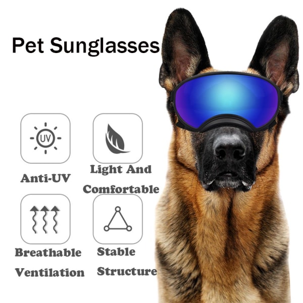 Justerbara Dog Goggles Pet Anti-UV Solglasögon 4