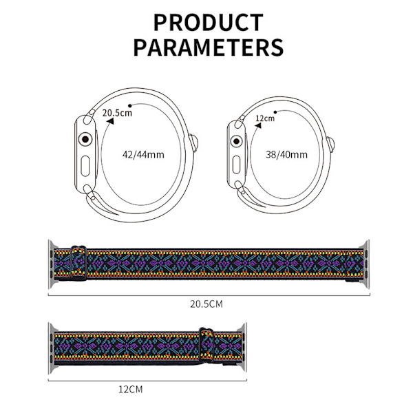 Nylon för Apple Watch band Multicolor