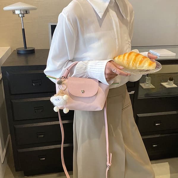 Modeväska Nylon Dumplings Bag Single Shoulder Crossbody-väskor pink
