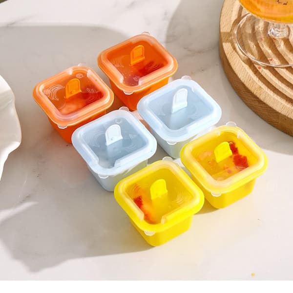 6 Stk Firkantede isterninge Forme Jelly Pudding Forme BLÅ Blue
