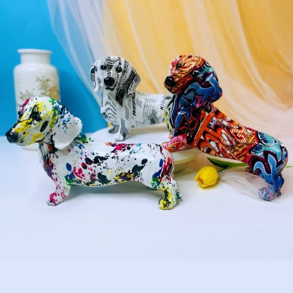 Mäyräkoirapatsas Graffiti Animal Sculpture 2 2 2