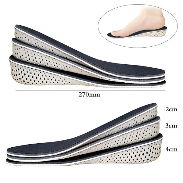 Memory Foam Invisible Height Öka innersulor BLÅ-3CM Blue-3cm