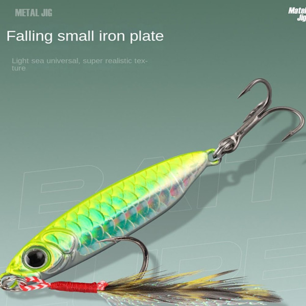 5 st/Låda Fjäder Metall Fiskedrag Jigbete 10G MED LÅDA 10G 10g with Box
