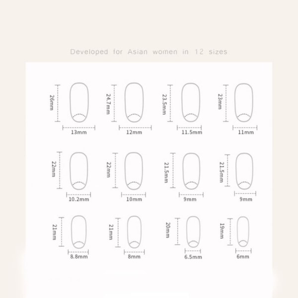 Tekokynnet Fake Nials Press on Nails W1373