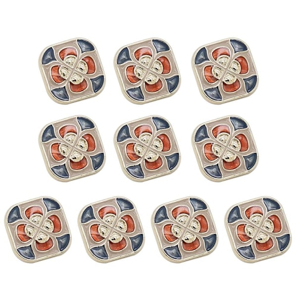 10 stk Metallblomstknapper Rhinestone-knapp E E E