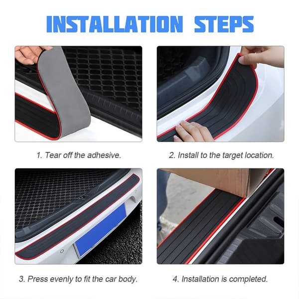 90cmx7cm Bumper Protector Strip Car Protector Pad RØD Red