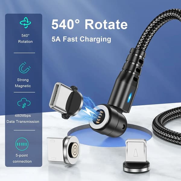Magnetkabel USB -kablar BLÅ 1M Blue 1m