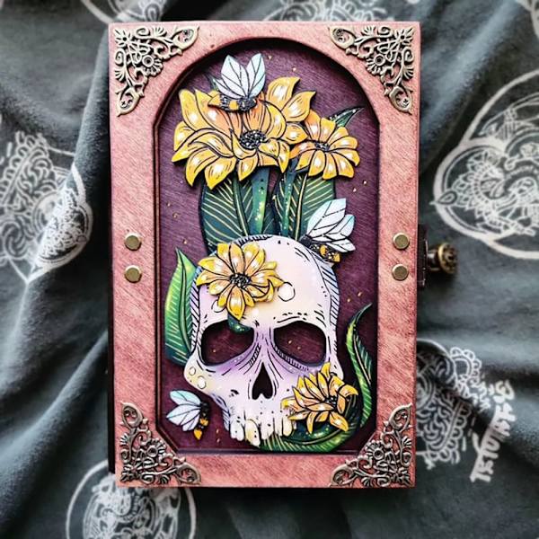 Skull Hidden Key Journal Keepsake Memory Journal 02 02 02