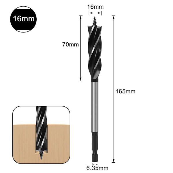 Twist Drill Bits Auger Borr 16MM 16mm