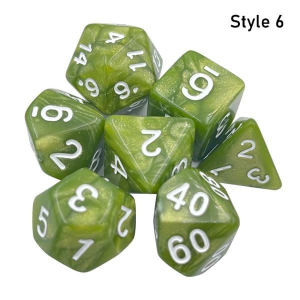 7 kpl / set DND Dice Polyhedral Dice STYLE 6 STYLE 6 Style 6