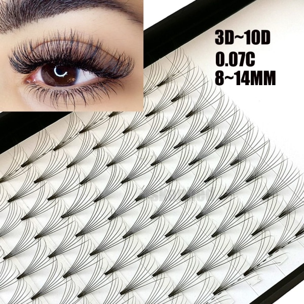 SKONHED 12 linjer lösögonfransar Ögonfransförlängning 3D-14MM 3D-14mm