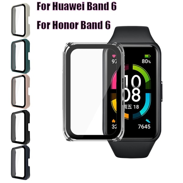 För Huawei Band 6 hölje Härdat film CASE transparent