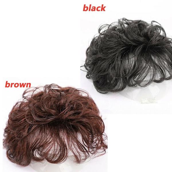 Curly Clip-On Hair Topper Hair Extension SVART black