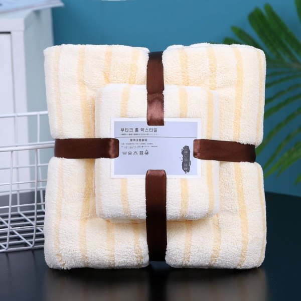 2 STK Hurtigttørrende badehåndklæder Microfiber Vaskeklude GUL yellow