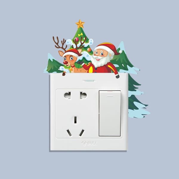 Christmas Switch-dekal Väggdekaler STYLE 6 STYLE 6 Style 6