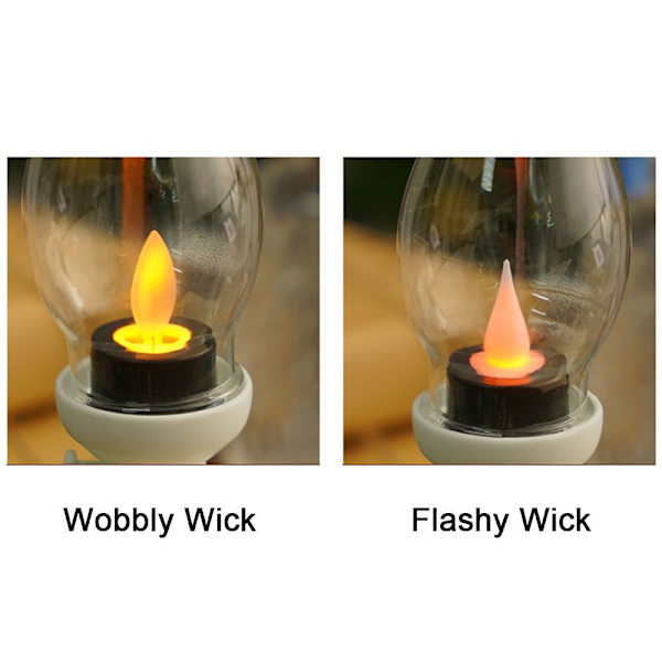 Elektronisk petroleumslampe Natlys Dekoration SORT WOBBLY Black Wobbly Wick