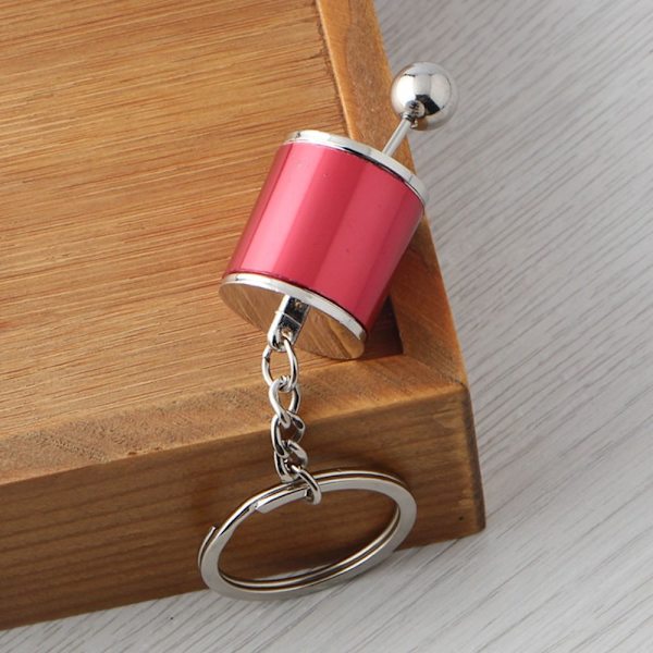 2 STK Gear Stick Knop Nøglering Bil Nøglering RØD red