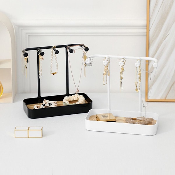 Smykker Display Rack Desktop Oppbevaringsboks HVIT white