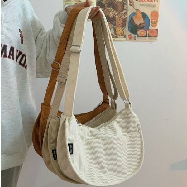 Canvas skuldertaske Crossbody taske HVID white