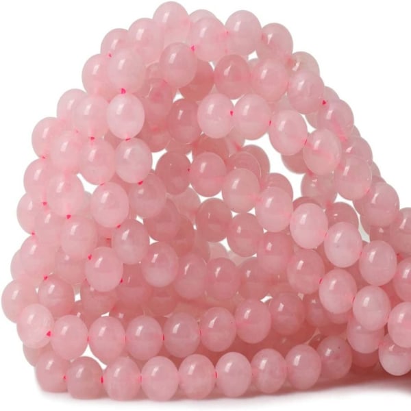 90stk 8mm edelstensperler Naturlig rosekvarts løs perle