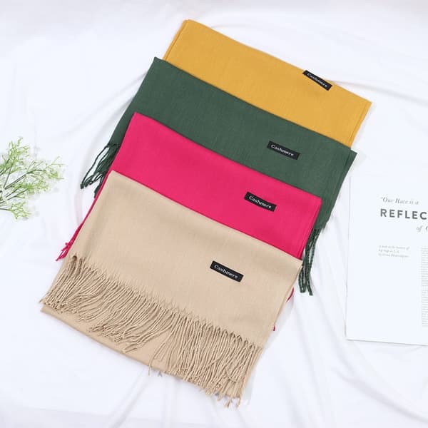 Cashmere Sjal Uld Shawl RØD red