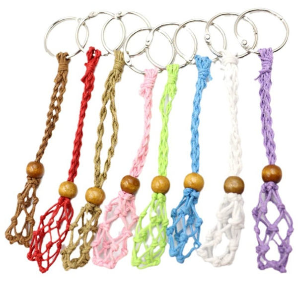 Tom Stenholder Nøglering Krystal Healing Stone Net Nøglering Red