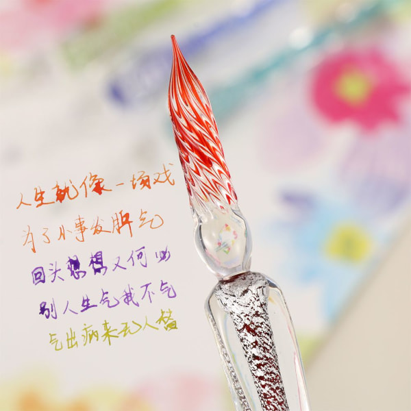 2 STK Dip Pen Glass Drypp Fyllepenner