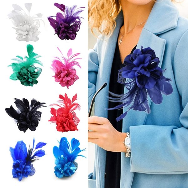 Fjerbroche Flower Broohes Pin LILLA Purple